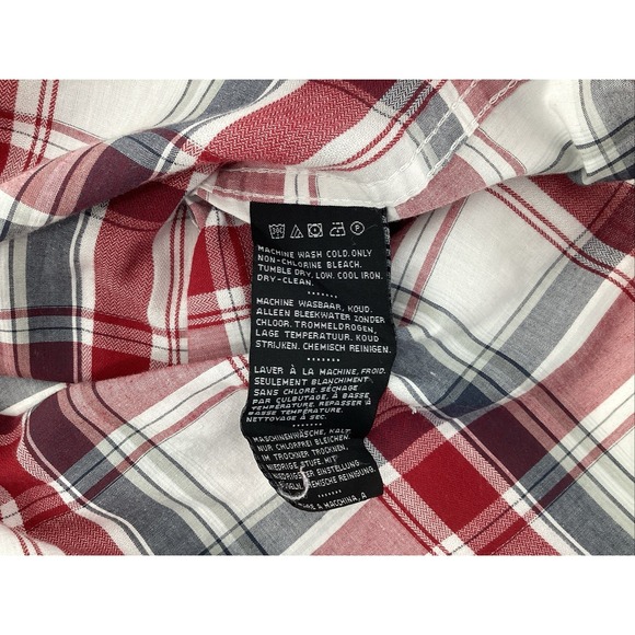 Harley-Davidson Men's Short Sleeves Shirt Button Up Red Plaid SZ L HD Patches - Picture 3 of 7